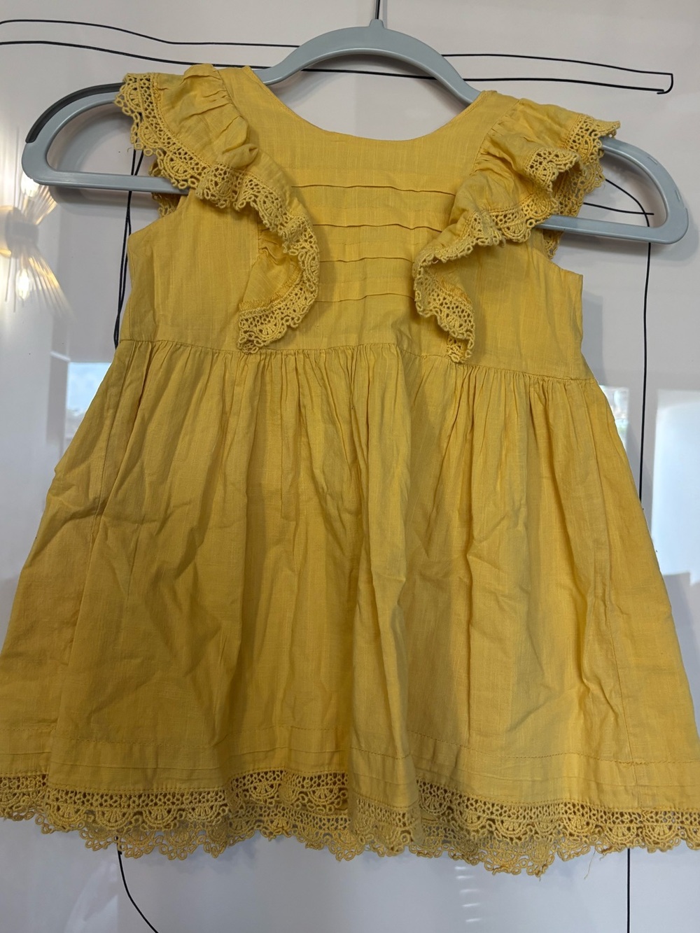 Joie Yellow Lace-Trim Ruffle Kids Dress
